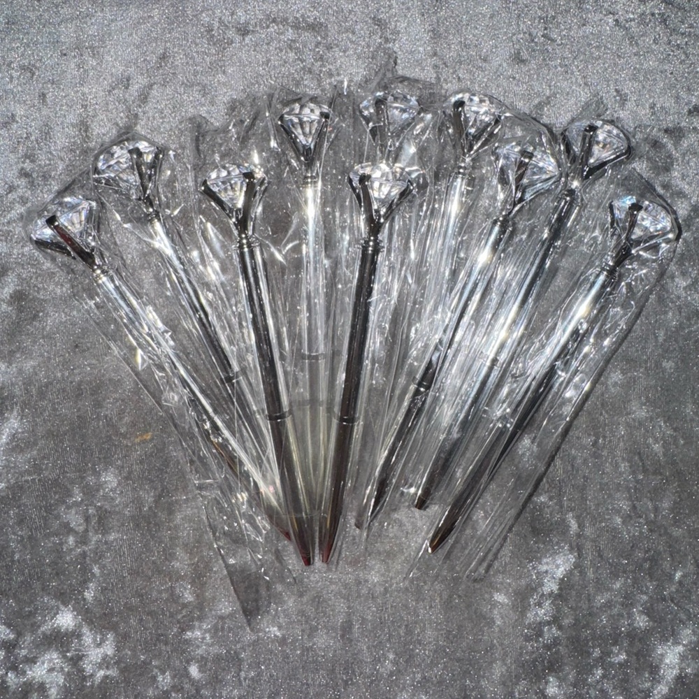 10 Silver Diamond Top Pens - Picture 2 of 4
